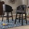 Baxton Studio Brown Faux Leather Tufted Swivel Barstool with Nail heads Trim 120-6597 - alternate 7